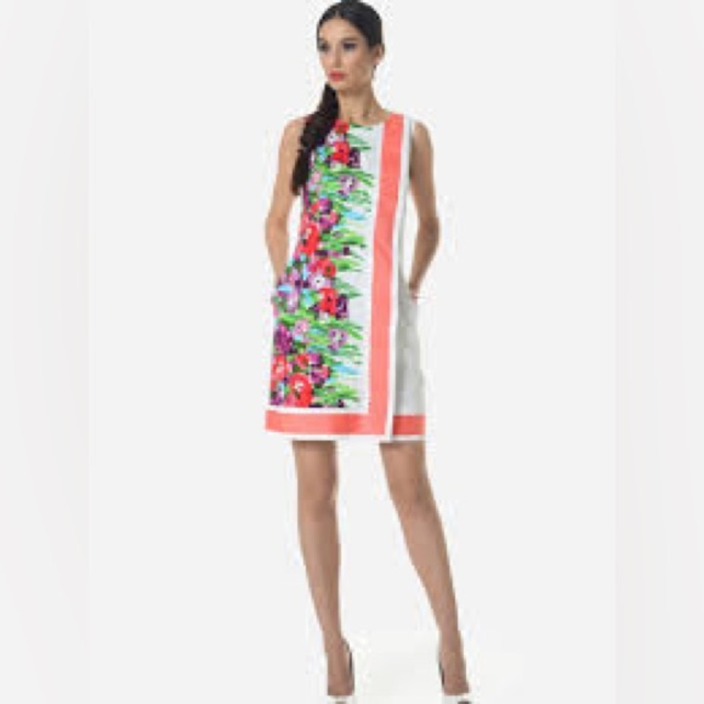 Short summer women's dress Iren Klairie Mini Sleeveless Cotton 36 (6) Coral